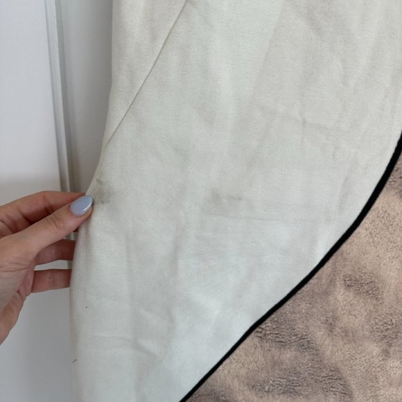 Akris Punto Sleeveless Sheath Mini Dress SZ 4 Beige White Cap Sleeves Scoop Back - Picture 5 of 10